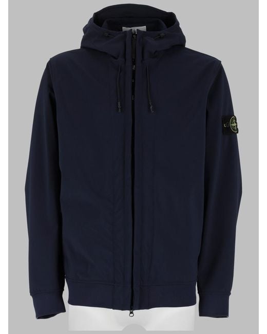 Stone Island Blue Technical Two-Layer Jacket for men