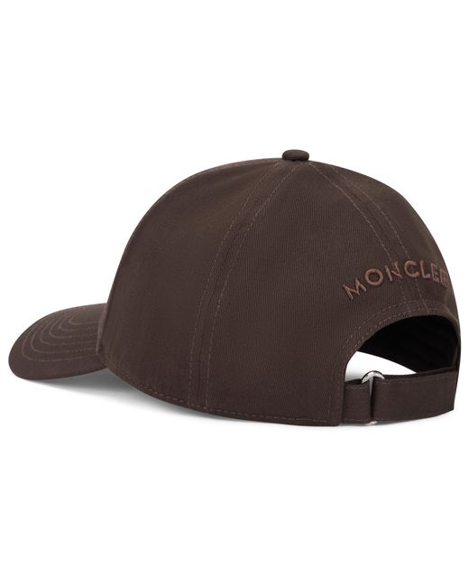 Moncler Brown Cap With Logo Cotton Hat for men