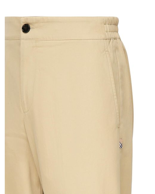 Burberry Natural Gabardine Trousers for men