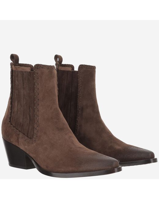 Sartore Brown Ankle Boots Mustang Suede