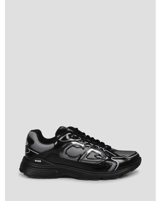 Dior Black Runner Microfiber Mesh Sneakers for men