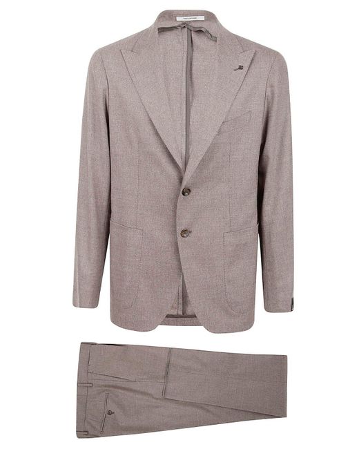 Tagliatore Gray Single-breasted Two-piece Suit Set for men