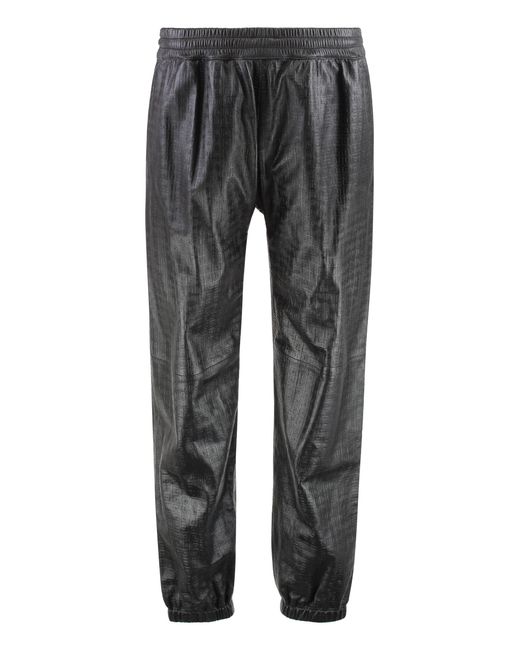 Givenchy Gray Leather Trousers Lamb for men