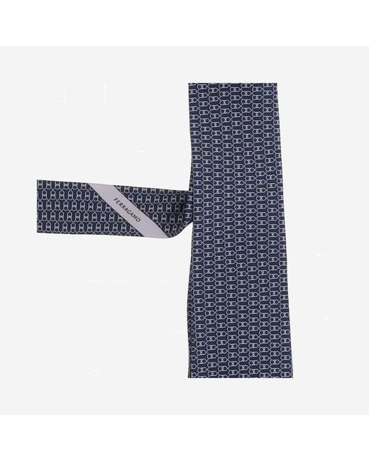 Ferragamo Blue Silk Tie Ties & Bow for men