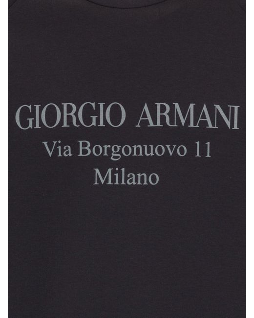 Giorgio Armani Blue Logo Print Crewneck Sweatshirt for men