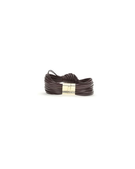 Bottega Veneta White Leather Knot Bracelet Bracelets