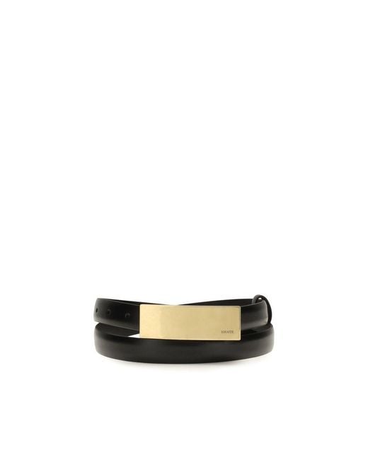Khaite Black Calf Leather Bos Taurus Regular Belt