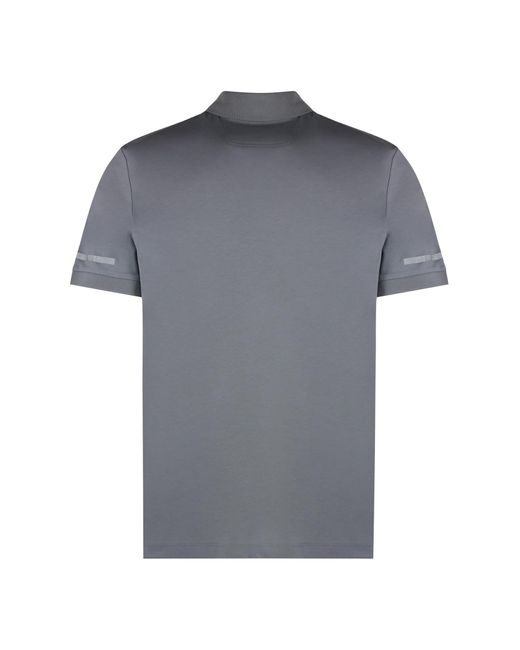 Boss Gray Short Sleeve Cotton Polo Shirt for men