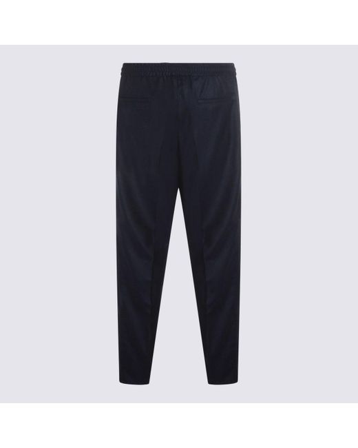 Brunello Cucinelli Blue Wool Pants for men