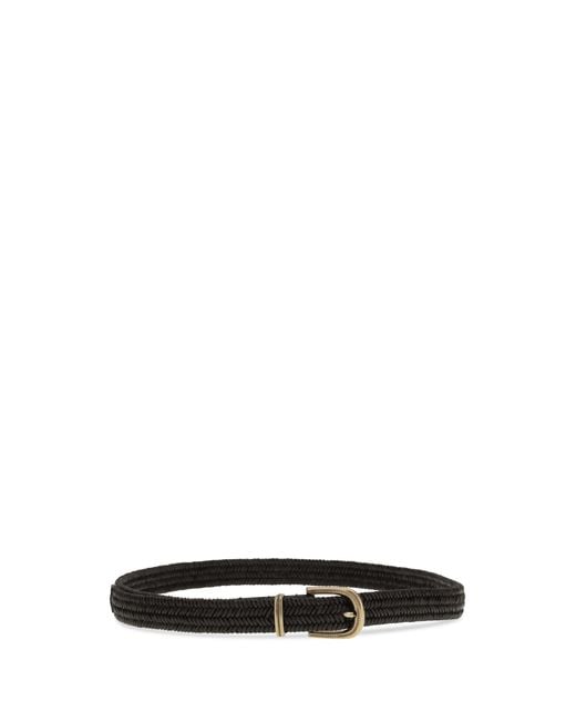 Brunello Cucinelli Black Braided Stretch Leather Belt E Braces