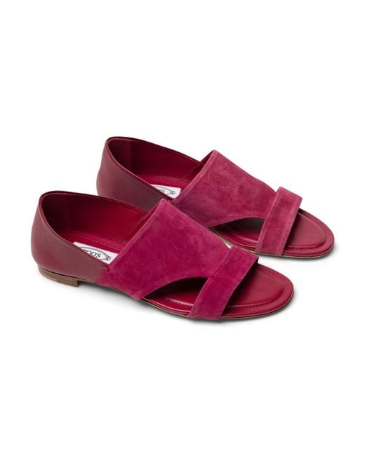Tod's Red Tods Open-Toe Pumps