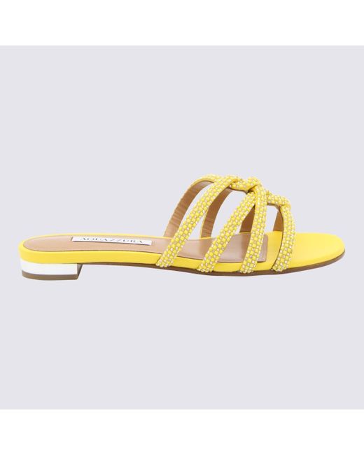 Aquazzura Yellow Leather Sandals