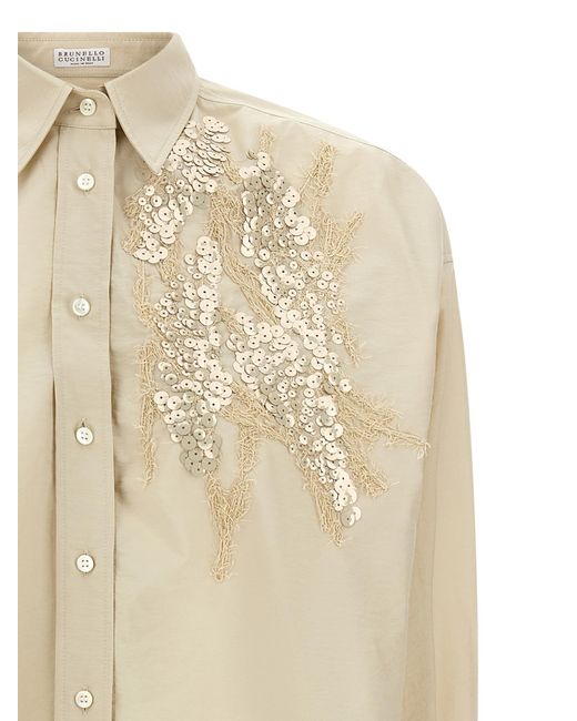 Brunello Cucinelli Natural Cotton Blouse