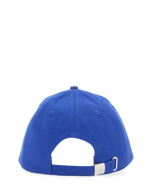 Marcelo Burlon Blue Baseball Hat With Cross Embroidery for men