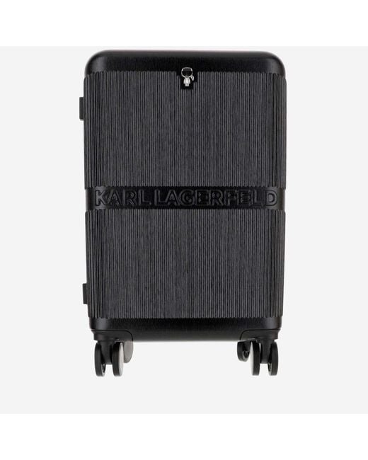 Karl Lagerfeld Logoed Small Rigid Luggage in Black | Lyst UK