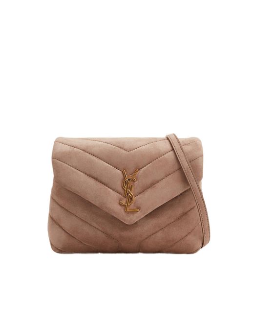Saint Laurent Loulou Toy Strap Bag in Brown | Lyst