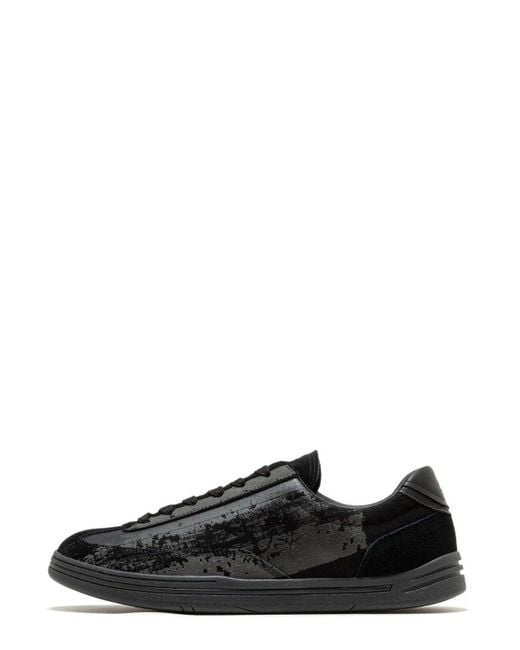 Stone Island Black Logo Printed Lace-up Sneakers for men