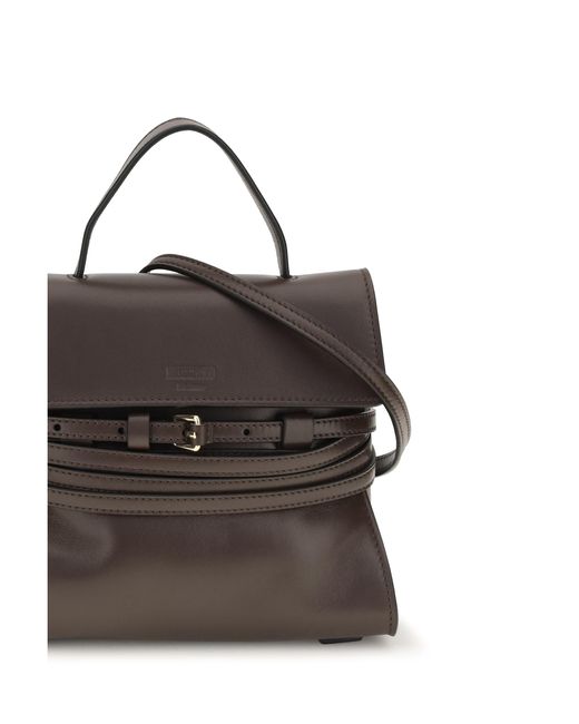 Moschino Brown Handbag Tie Me Goatskin (Hircus Goatskin) Shoulder Bags