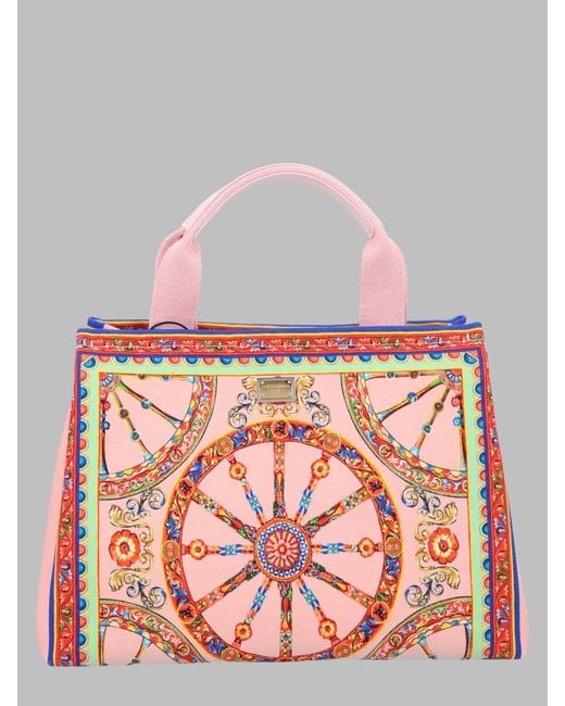 Dolce & Gabbana Pink Tote Bag Canvas Cotton Handbags