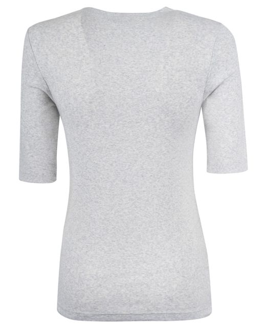 Peserico Gray V-Neck Short-Sleeved T-Shirt