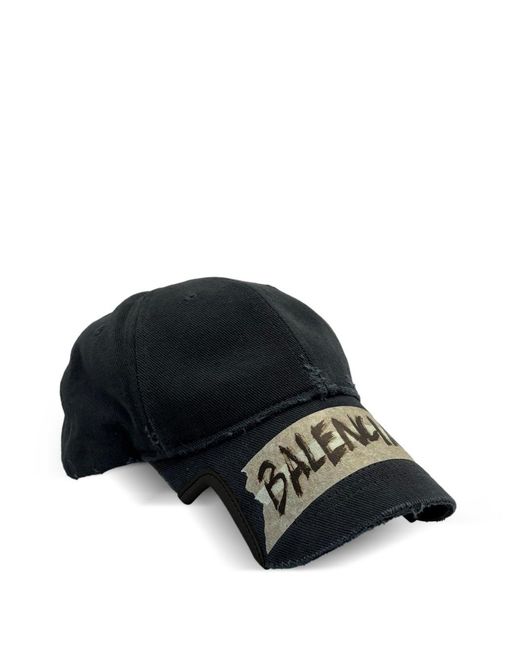 Balenciaga Black Masking Tape Baseball Cap
