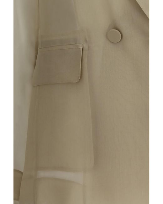 Max Mara Natural Jacket Slogan Silk Organza