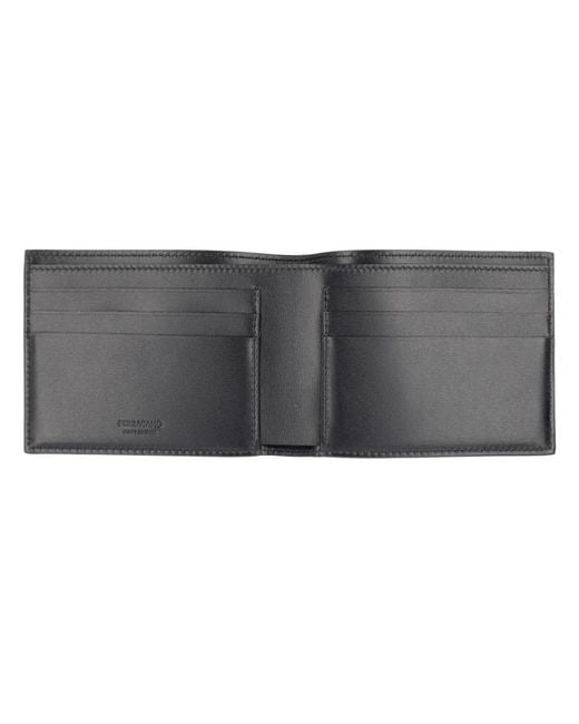 Ferragamo Gray Logo Leather Wallet & Purses for men