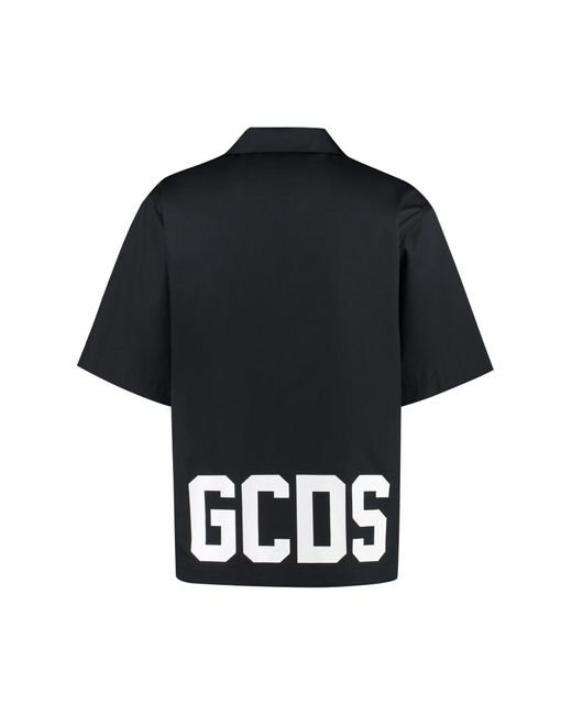 Gcds Black Short Sleeve Cotton Blend Shirt for men