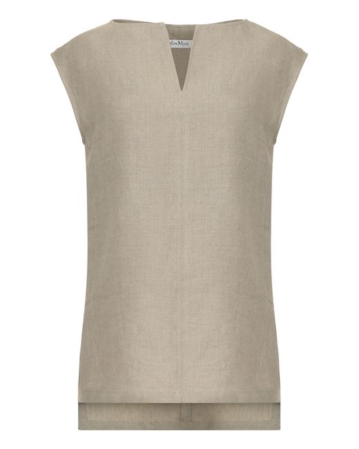 Max Mara Natural Blouse Colimbo Linen Blouses