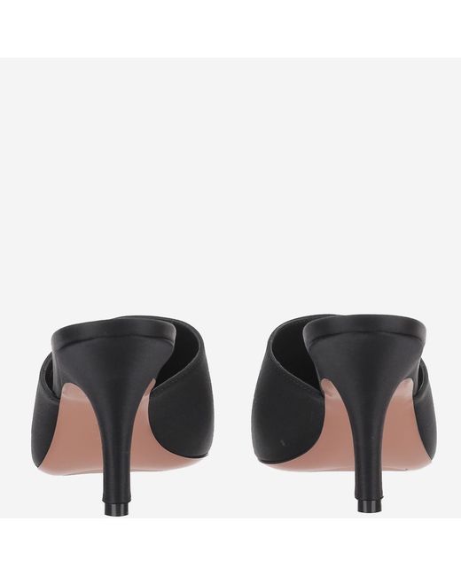 AMINA MUADDI Black Mules Jamie Satin