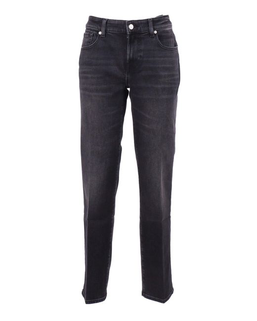 7 For All Mankind Blue Calie Straight Bottomline Jean