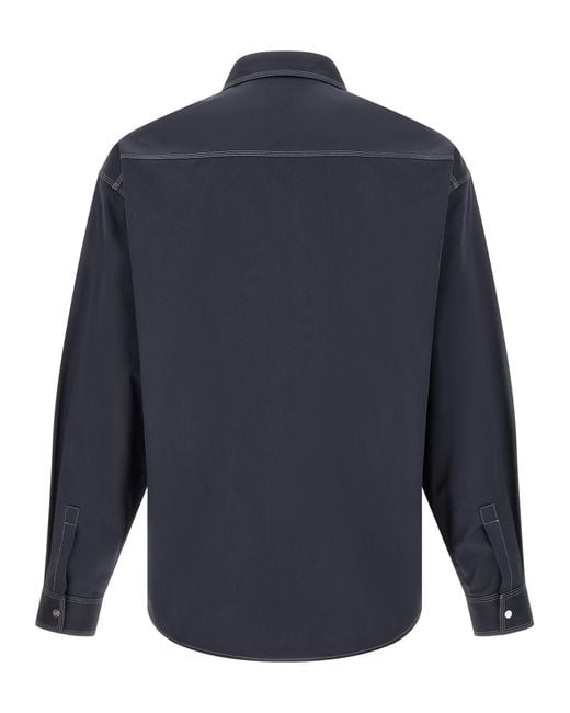 Fendi Blue Cotton Blouse for men