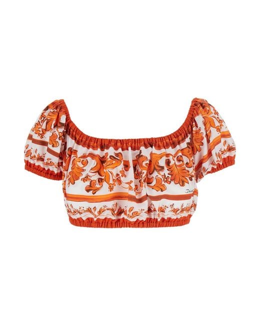 Dolce & Gabbana Pink Maiolica Top Tops