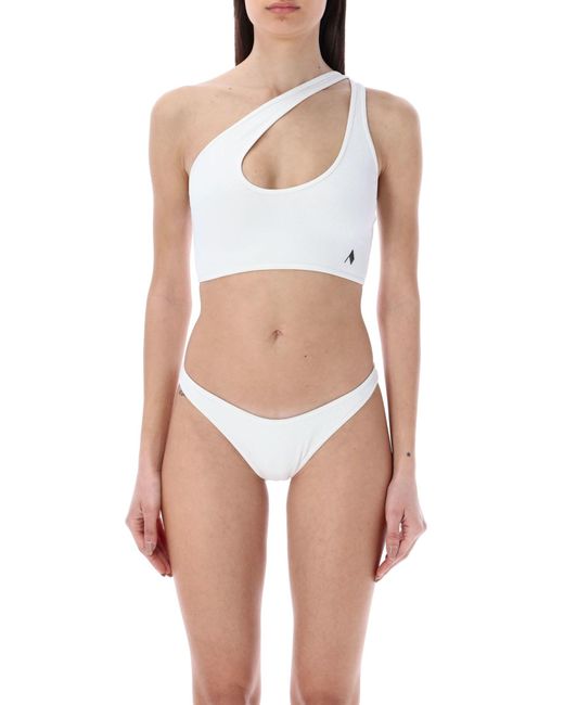 The Attico White Ribbed Bikini
