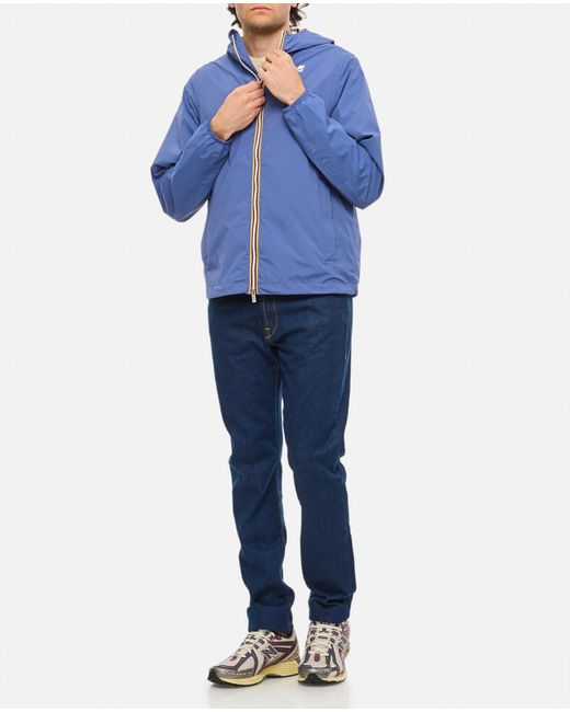 K-Way Blue Jack Stretch Nylon Jersey Jacket for men