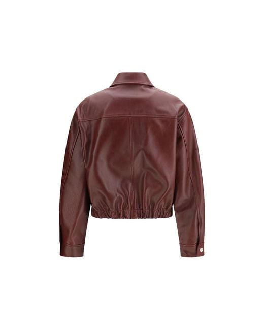 Versace Red Bordeaux Calf Leather Bos Taurus Leather Jacket
