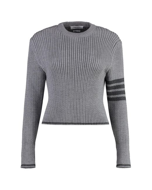 Thom Browne Gray Virgin Wool Sweater