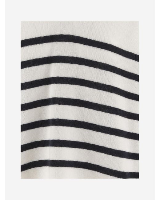 Allude Multicolor Cashmere Striped Sweater Wool