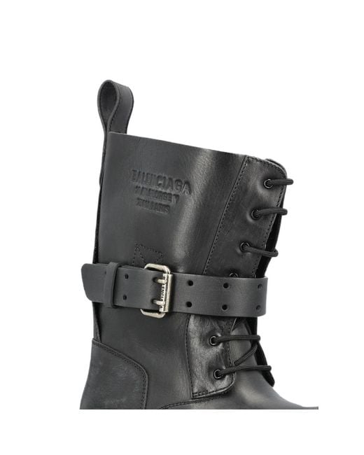 Balenciaga Black Leather Trainers With Buckle Strap Calfskin Outer And Lining Sneaker for men