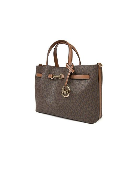 Michael Kors Brown Satchel Bag Coated Canvas Satchel-Bags