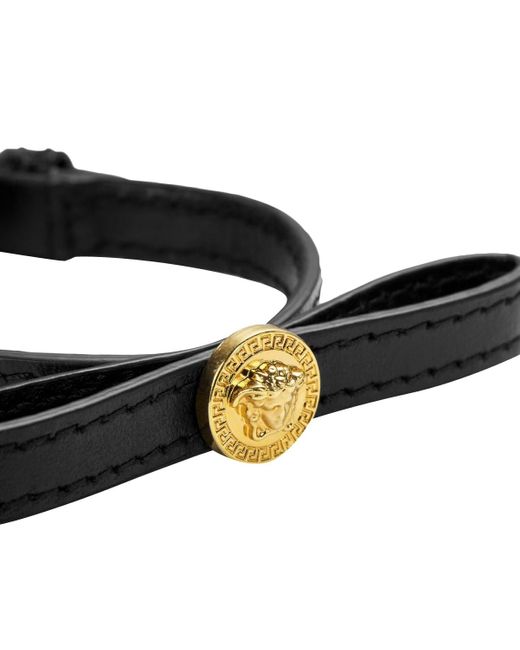 Versace Black Medusa Leather Bracelet