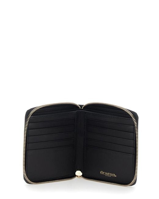 Dragon Diffusion Black Woven Leather Wallet