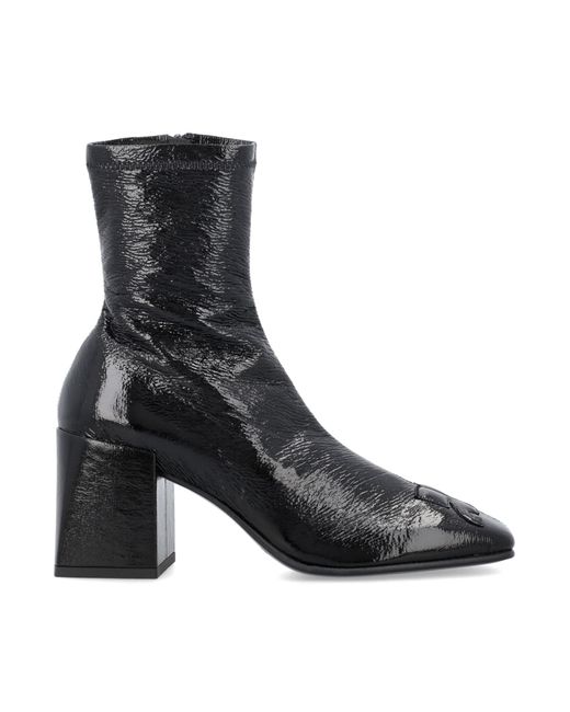 Courreges Iconic Vinyl Ankle Boots in Black | Lyst