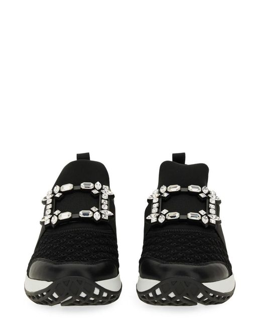 Roger Vivier Black Sneakers Viv Run Textile Trainers