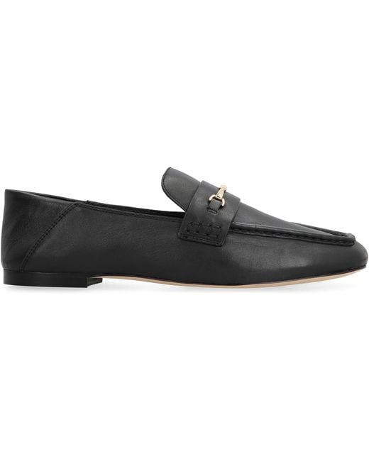 MICHAEL Michael Kors Black Lena Leather Loafers Goatskin