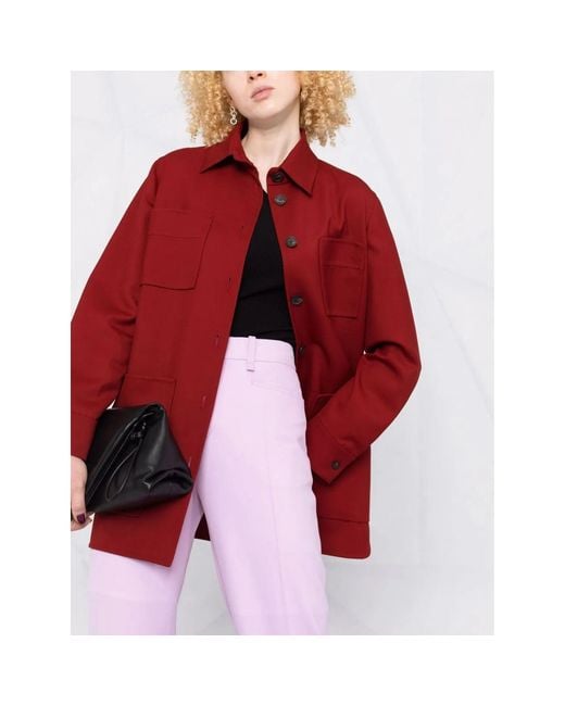 Ferragamo Red Long Jacket Clothing