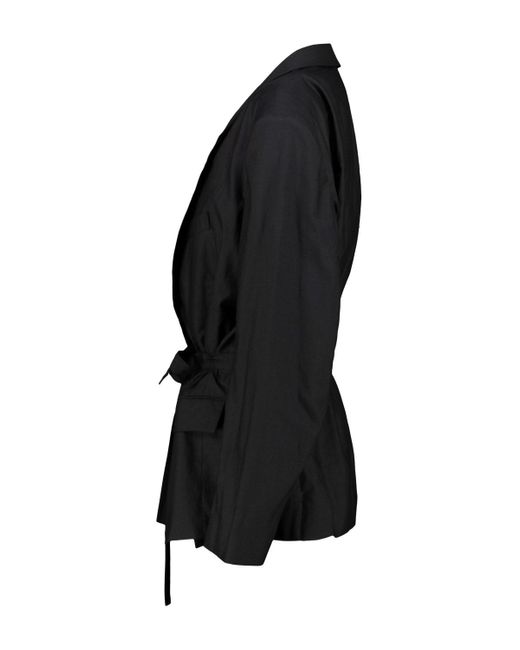 Lemaire Black Belted Light Tailored Jacket