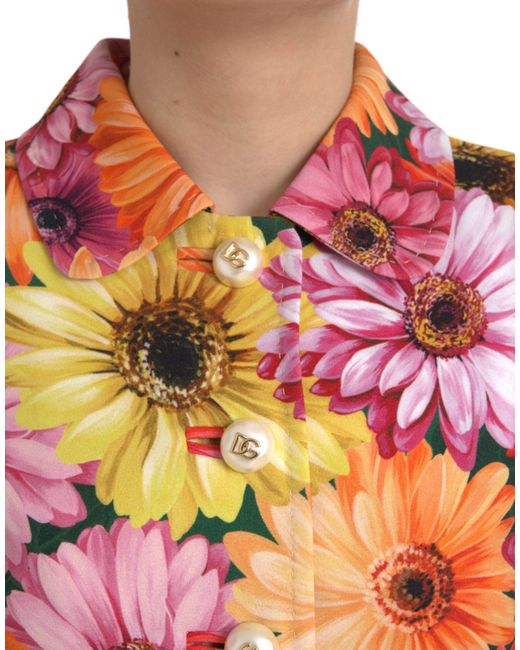 Dolce & Gabbana Purple Daisy Print Floral Fantasy Jacket Clothing