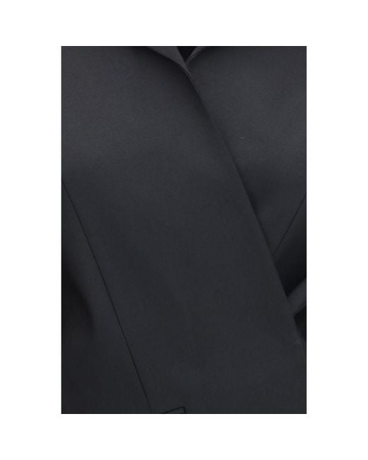 Khaite Blue Wool Oves Aries Full-Length Jacket Clothing