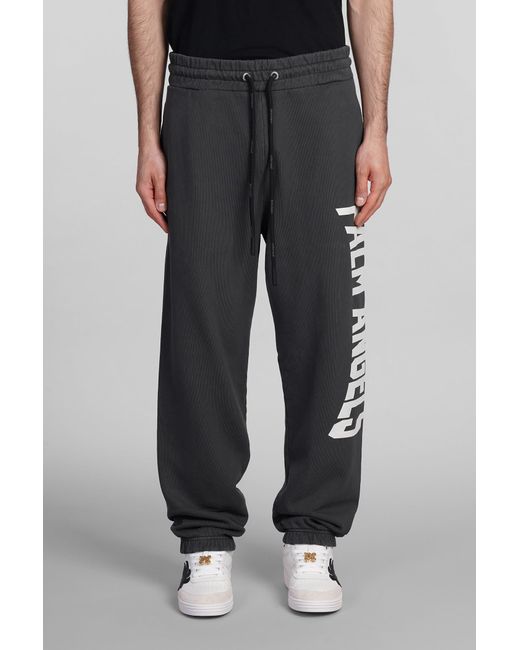 Palm Angels Black Pants In Grey Cotton for men